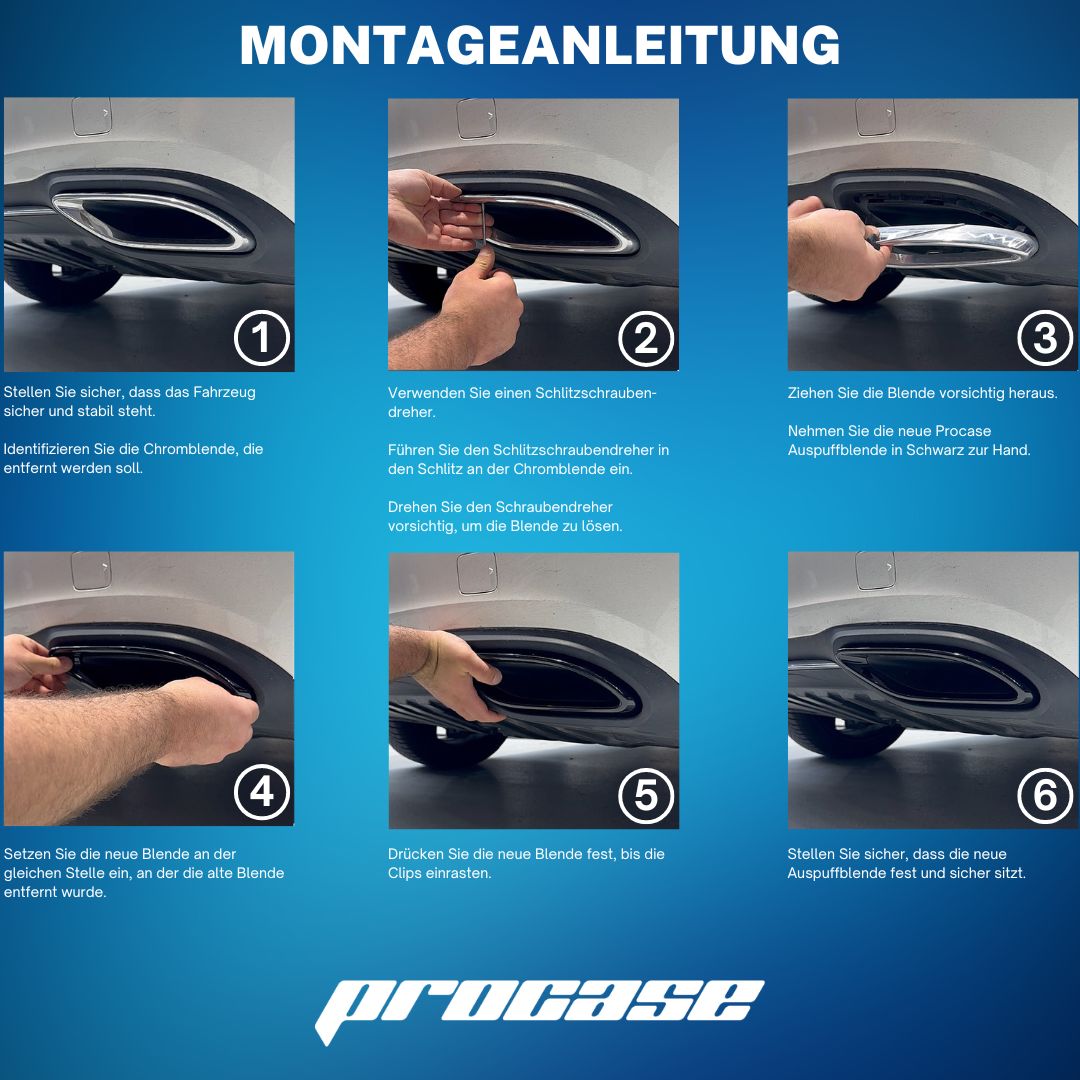 Procase Auspuffblenden Schwarz
