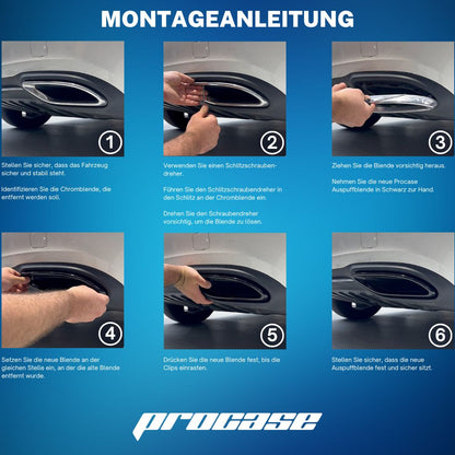 Procase Auspuffblenden Schwarz